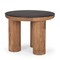 Homeroots 18" Brown And Black Reclaimed Wood Distressed Round End Table 604469 - alternate 3