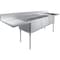 Amgood 120in. x 30in. SS Three Compartment Sink w/24in. x 24in. x 14in. Bowls and Dual 24in. Drainboards SINK S3C-242414-24LR-NF-Z - alternate 1