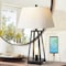 Jonathan Y Waylon 28.5" Classic Industrial Iron Nightlight LED Table Lamp with USB Charging Port, Black JYL8503A - alternate 4