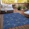 Homeroots 10' X 14' Navy Blue And Ivory Geometric Washable Indoor Outdoor Area Rug 614094 - alternate 2