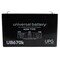 Upg Sealed Lead Acid Battery, 6 V, 7Ah, UB670, F1 Faston Tab Terminal, AGM Type D5734 - alternate 3