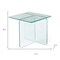 Homeroots 16" Clear Glass Square Cross Legs End Table 635685 - alternate 3