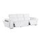 Homeroots 104" White Top Grain Leather Reclining Metal USB Sofa 720390 - alternate 8