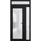 Vdomdoors Front Exterior Prehung FiberGlass Door Frosted Glass / Manux 8102 Matte Black / Sidelight and Trans MANUX8102EXD-BLK-W30+16 x H80+14-LH - alternate 1