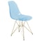 Leisuremod Cresco Plastic Dining Side Chair with Gold Base, Transparent Blue CR19TBUG - alternate 1