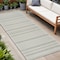 Homeroots 8' Cream and Beige Striped Distressed Indoor Outdoor Runner Rug 558800 - alternate 1