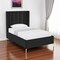 Homeroots Black Velvet Upholstered Full Bed Frame 544933 - alternate 1