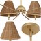 Jonathan Y Pauline 38" 6-Light Coastal Contemporary Adjustable Swooping Arm Candle-Style Metal w/Rattan Shades JYL9557B - alternate 4