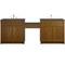 James Martin Vanities Bellshire 96" Dual Vanity Set with 24" Make-Up Counter, Honey Oak w/3 cm Parisien Bleu Silestone Top 660-VMC96-HNO-3PBL - alternate 1