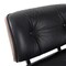 Homeroots 35" Black and Brown Genuine Leather Tufted Swivel Lounge Chair With Ottoman 526376 - alternate 6