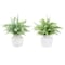 Monarch Specialties Artificial Plant, 16-in. Tall, Eucalyptus Grass, Table, White Pots, Contemporary, Modern, 2PK I 9368 - alternate 1