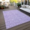 Homeroots 9' X 12' Lilac And Ivory Floral Washable Indoor Outdoor Area Rug 581874 - alternate 6