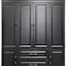 Homeroots 71" Black Wood Six Door Two Drawer Combo Dresser 617968 - alternate 8