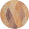 Homeroots 8' Orange Peach And Ruby Red Round Argyle Washable Indoor Outdoor Area Rug 613719 - alternate 4