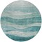 Homeroots 8' Teal Blue And Aqua Round Abstract Washable Indoor Outdoor Area Rug 604991 - alternate 2