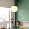 Vaxcel Linden 1-Light Matte Black Mid-Century Modern Globe Pendant Light with Opal Glass Shade P0441 - alternate 6