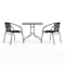 Flash Furniture Square Table Set, Aluminum, Glass, Metal, Plastic, Rattan, Clear TLH-073SQ-037BK2-GG - alternate 7