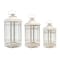 Homeroots Set of Three Ivory Metal Mirrored Floor Lantern Candle Holders, 3PK 516433 - alternate 1