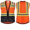 Protectx Hi Vis Safety Vest M Class 2 , Zipper 6 Pockets SV-120SS4-ORBK-M - alternate 4