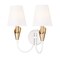 Z-Lite Claudelle 2-Light Wall Sconce, 13.75 in W x 14.5 in H, Textured White + Modern Gold 4014-2S-TW-MGLD - alternate 1