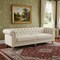 Homeroots 92" Beige Linen Chesterfield Wood Sofa 543987 - alternate 4