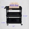Luxor Utility Cart with Deep Lipped Plastic Shelves, 400 lb Load Capacity, 3 Shelves, 32 in L, 24 in W TC111-B - alternate 8