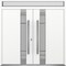 Vdomdoors Metal Double Doors Deux 1713 White Enamel Frosted Glass Top Transom Entry Modern Painted (W72xH80+1 DEUX1713DEXD-BEM-W72xH80+16-LH-O - alternate 1