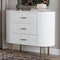 Bali & Pari Beyla Mid-Century White Fluted Wood and Gold Metal 3-Drawer Dresser 249-13931-ZORO - alternate 8