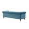 Homeroots 92" Teal Blue Velvet Chesterfield Wood Sofa 543986 - alternate 5