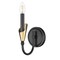 Z-Lite Claudelle 1-Light Wall Sconce, 5.75 in W x 14 in H, Matte Black + Modern Gold 4014-1S-MB-MGLD - alternate 6