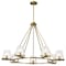 Nuvo Valentine, 7 Light Chandelier, Vintage Brass Finish, Hammered Glass 60/8269 - alternate 5