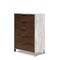 Homeroots 35" Dark Walnut And Grey Manufactured Wood Five Drawer Chest 473082 - alternate 4