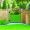 Nuvo Iron 45in Wx56in H Benitoite Gate Arched Rails, 48in W Opening, Self Close Hardware w/Double Side Handle IBGA4556 - alternate 5