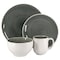 Gibson Elite Serenity Crackle Glazed 16 Piece Stoneware Dinnerware Set in Grey and White 114326.16RM - alternate 5