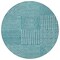 Homeroots 8' Teal Blue And Ivory Round Geometric Washable Indoor Outdoor Area Rug 600782 - alternate 4
