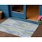 Homeroots 3' X 5' Sky Blue And Fern Green Striped Washable Indoor Outdoor Area Rug 617692 - alternate 1