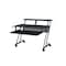 Homeroots 47" Black Wood and Metal Rolling Computer Desk 491455 - alternate 1