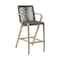 Armen Living Brielle Outdoor Light Eucalyptus Wood and Charcoal Rope Bar Height Stool LCBLBACH30 - alternate 1