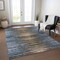 Homeroots 8' X 10' Blue Brown And Sky Blue Striped Washable Indoor Outdoor Area Rug 577983 - alternate 5