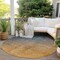 Homeroots 8' Gold Round Ombre Washable Indoor Outdoor Area Rug 563714 - alternate 3