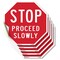 Signmission Stop Proceed Slowly, 4 inch X 4 inch, Vinyl Decal, 5PK OC-D-5PACK-4-13 - alternate 1