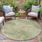 Homeroots 8' Sage And Beige Round Abstract Washable Indoor Outdoor Area Rug 630887 - alternate 2