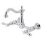 Kingston Brass Two-Handle Wall Mount Bridge Kitchen Faucet, Polished Chrome KS1261BAL - alternate 1
