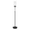 Homeroots 66" Black Adjustable Torchiere Floor Lamp With Clear Glass Cylinder Shade 523381 - alternate 4