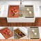 Wrightmaster 33"Apron-Front Single Bowl White Ceramic Workstation Kitchen Sink w/Cutting Board and Gold Strainer ZOR-AWS332010JTQJ - alternate 3