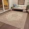 Homeroots 8' X 10' Ivory And Beige Medallion Washable Indoor Outdoor Area Rug 616469 - alternate 4