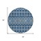 Homeroots 8' Navy Blue Ivory And Peach Round Geometric Washable Indoor Outdoor Area Rug 612204 - alternate 5