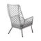 Homeroots 26" Gray and Black Steel Indoor Outdoor Dining Chair with Gray Cushion 490229 - alternate 4
