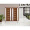 Vdomdoors Front Exterior Prehung Metal-Plastic Double Doors / MANUX 8088 Walnut / 2 Sidelites Exterior WindoW MANUX8088DEXD-WLN-LH-W14+72+14xH80 - alternate 3