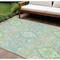 Homeroots 9' X 12' Mint Green Blue And Ivory Oriental Washable Indoor Outdoor Area Rug 597702 - alternate 1